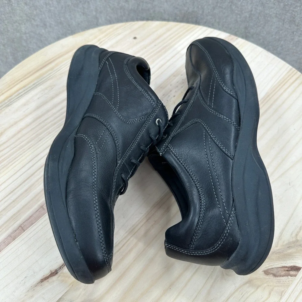 Clarks‎ Clarks Wave Walk Mens Black Leather Sneakers Lace Up Shoes 12 M